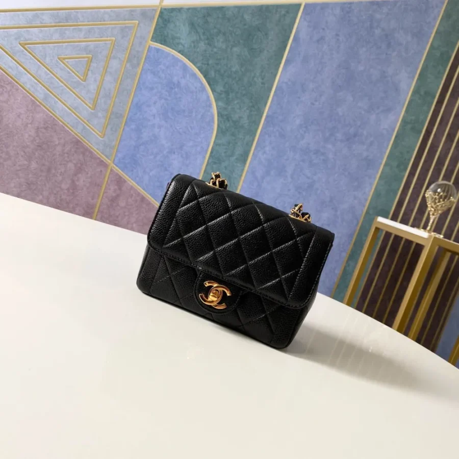 Chane One Shoulder Back Sheepskin with Plaid Size: 17 6 ​​12cm Code: 2309 Black Bull 02861