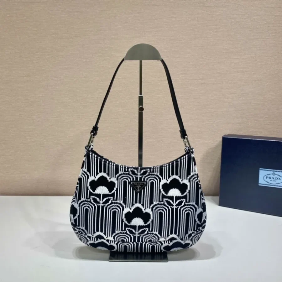 Prada Jacquard Underarm Bag Size: 27x22cm 1BC499