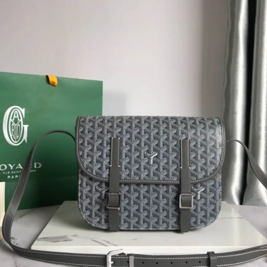 Belvdre double strip messenger bag Model: GY020098 Size: 22*17*9.5Cm