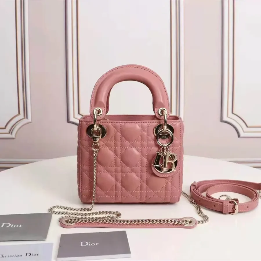 Three Compartments Nude Pink Handbag Bag Size: 6633 Size: 17x15xCM