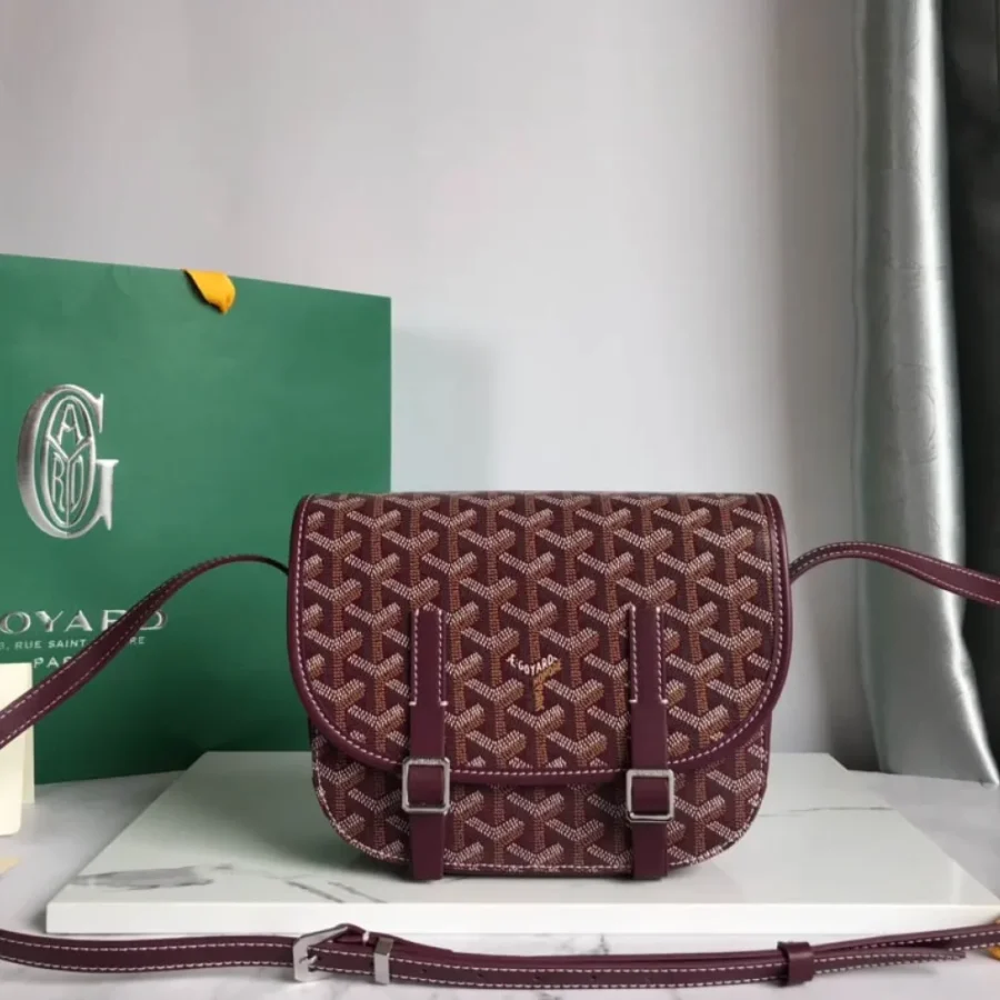Belvdre double strip messenger bag Model: GY020098 Size: 22*17*9.5Cm