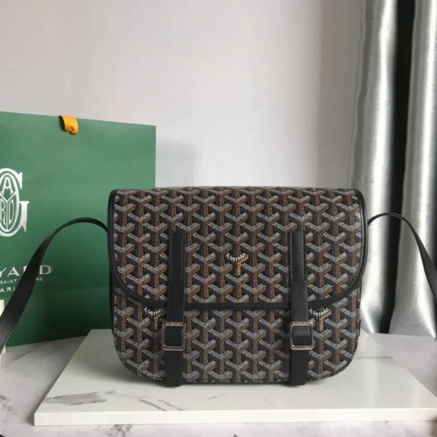 Belvdre double strip messenger bag Model: GY020098 Size: 22*17*9.5Cm