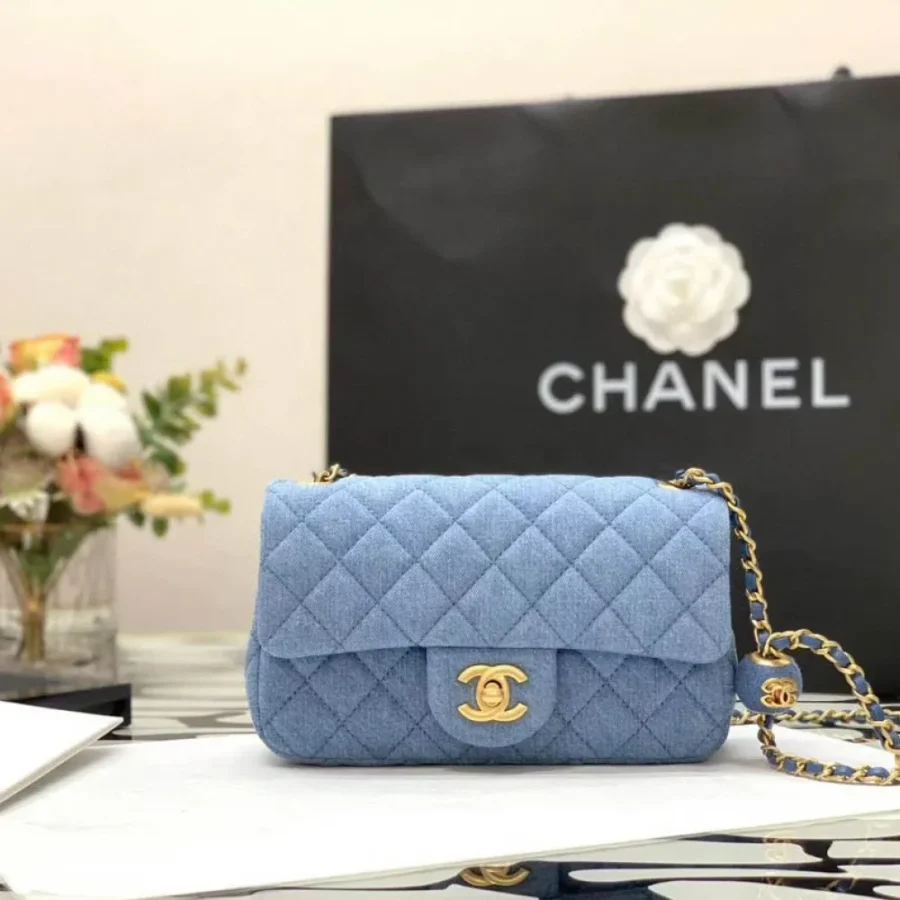 Denim Denim Golden Ball Bag Size: 18cm*20cm