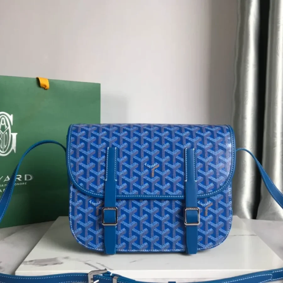 Belvdre double strip messenger bag Model: GY020098 Size: 22*17*9.5Cm