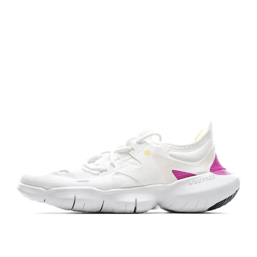 NIKE FREE RN FLYKNIT 5.0 Running Shoes White Fuchsia