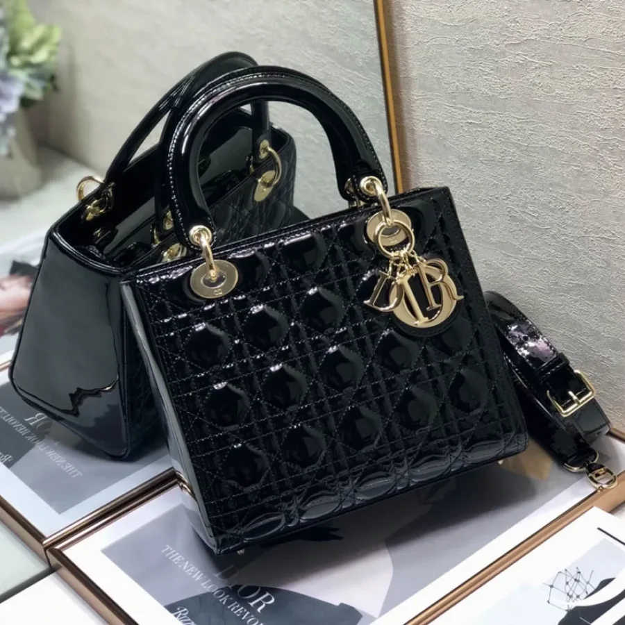 Black lacquer, classic 5 compartments 24cm